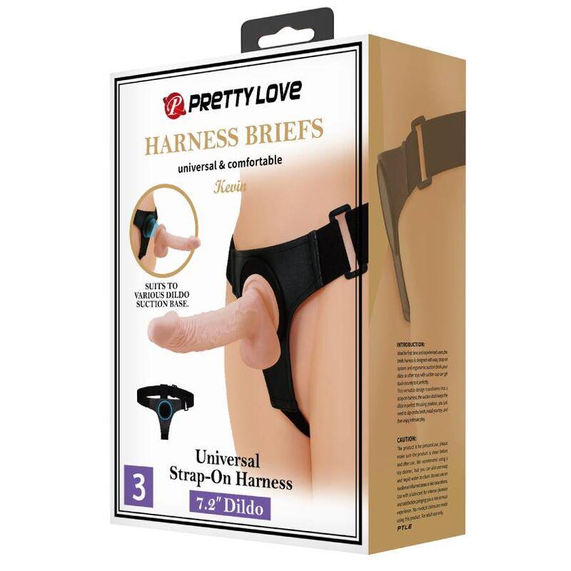 HARNESS BRIEFS UNIVERSAL HARNESS WITH DILDO KEVIN 19 CM NATURAL