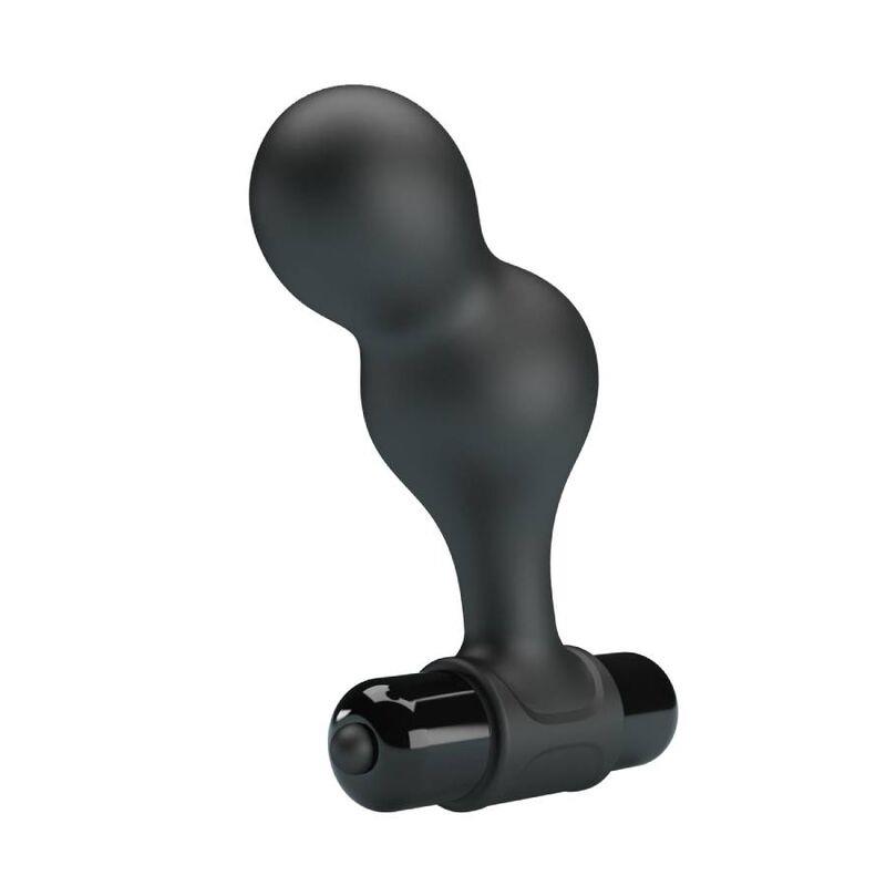 BLACK SILICONE VIBRATOR ANAL PLUG