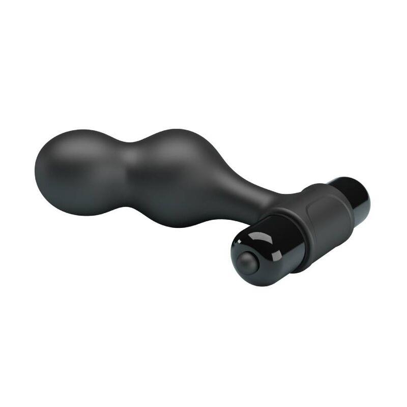 BLACK SILICONE VIBRATOR ANAL PLUG