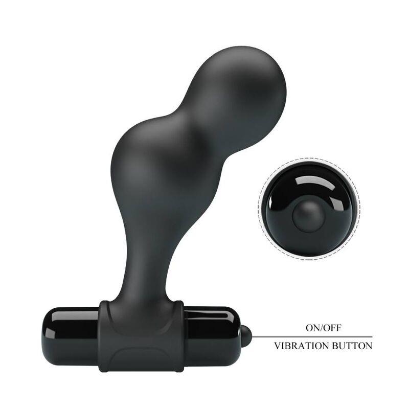 BLACK SILICONE VIBRATOR ANAL PLUG