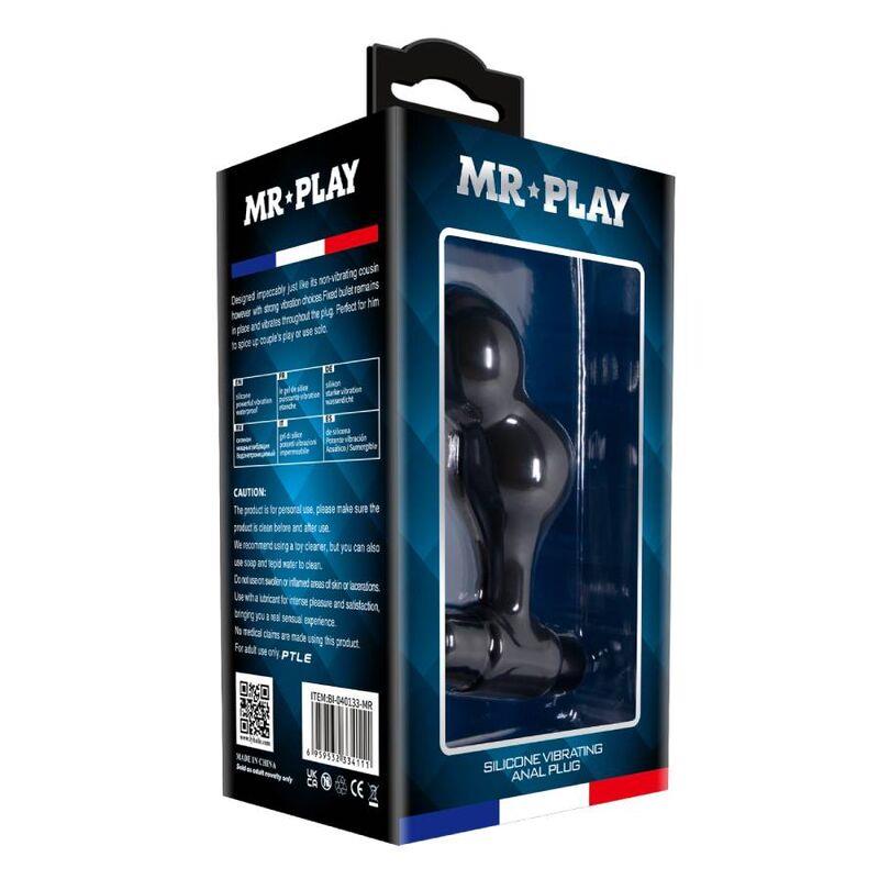 BLACK SILICONE VIBRATOR ANAL PLUG