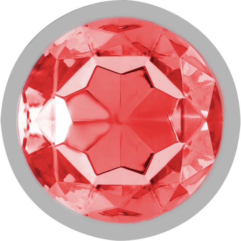 ALUMINUM METAL ANAL PLUG WITH RED CRYSTAL SIZE S