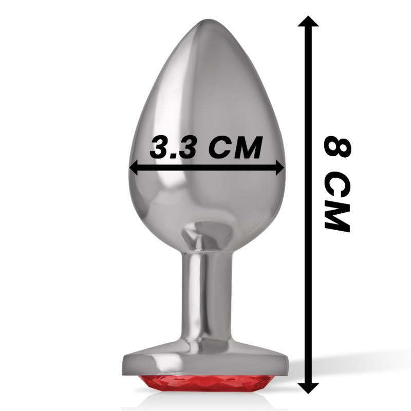 METAL ANAL PLUG WITH RED CRYSTAL SIZE M