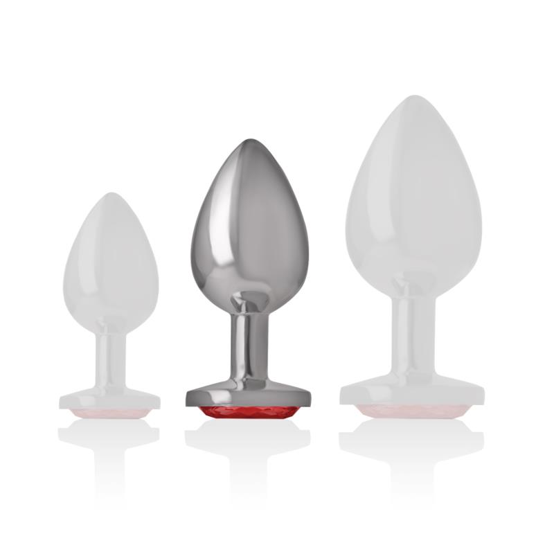 METAL ANAL PLUG WITH RED CRYSTAL SIZE M