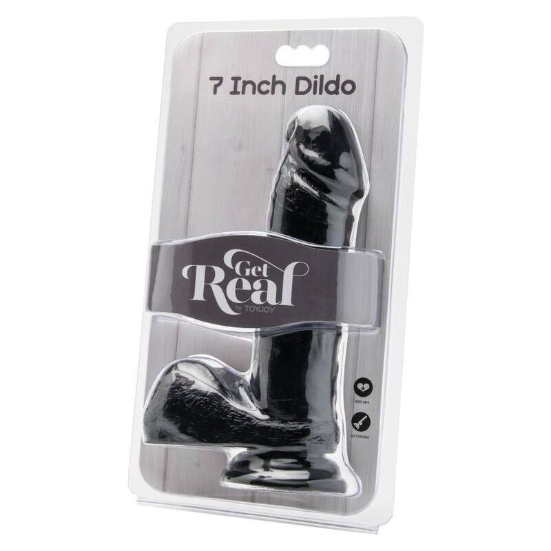 DILDO 18 CM Z JAJCI ČRN