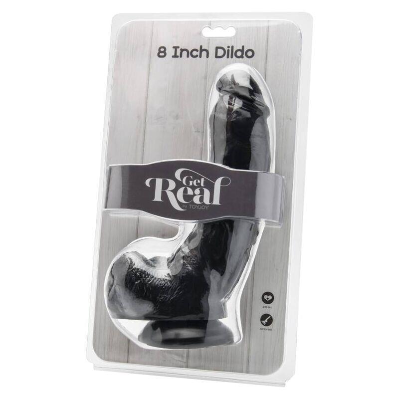 DILDO 20,5 CM Z JAJCI ČRN