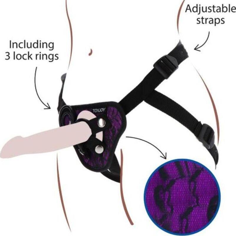 STRAP-ON ČIPKAST HARNES PURPLE