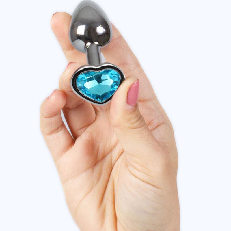 METALNI ANALNI PLUG MODRA SRCE MAJHNE VELIKOSTI 7 CM