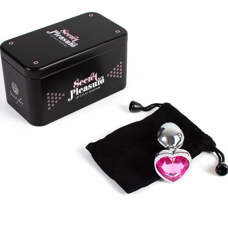 METAL BUTT PLUG FUCHSIA HEART SMALL SIZE 7 CM