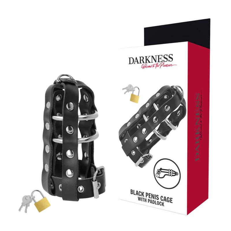 LEATHER CHASTITY CAGE WITH LOCK