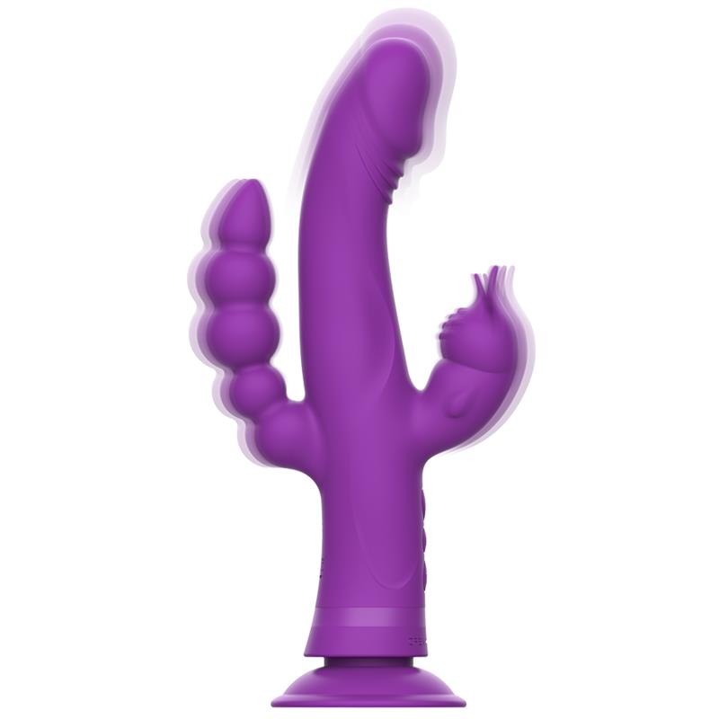 CASANOVA RABBIT SILICONE VIBRATOR TRIPLE MOTOR PURPLE