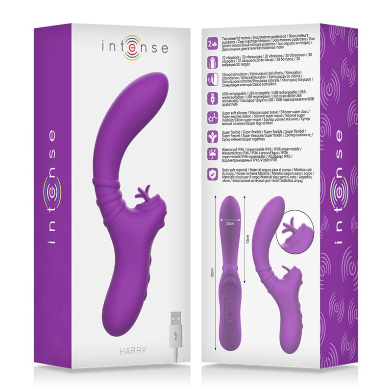 HARRY FLEXIBLE VIBRATOR WITH PURPLE TONGUE