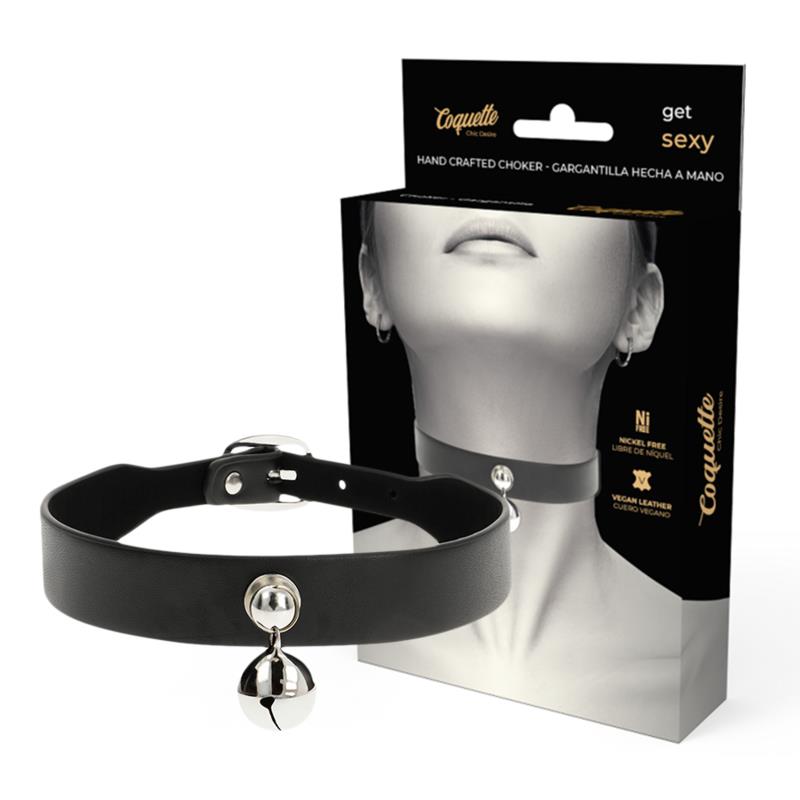 VEGAN LEATHER NECKLACE WOMAN RATTLE ACCESSORY