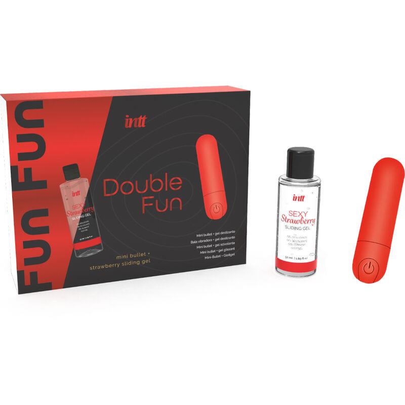 DOUBLE FUN KIT WITH VIBRATING BULLET AND STRAWBERRY MASSAGE GEL