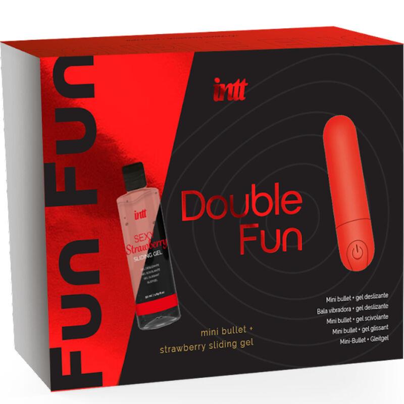 DOUBLE FUN KIT WITH VIBRATING BULLET AND STRAWBERRY MASSAGE GEL