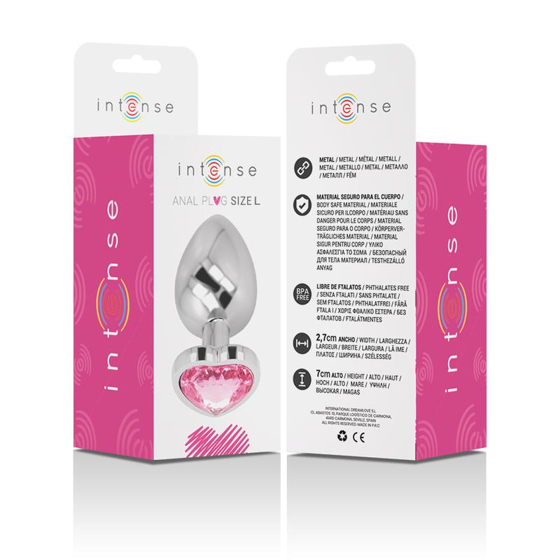 ALUMINUM METAL ANAL PLUG PINK HEART SIZE L