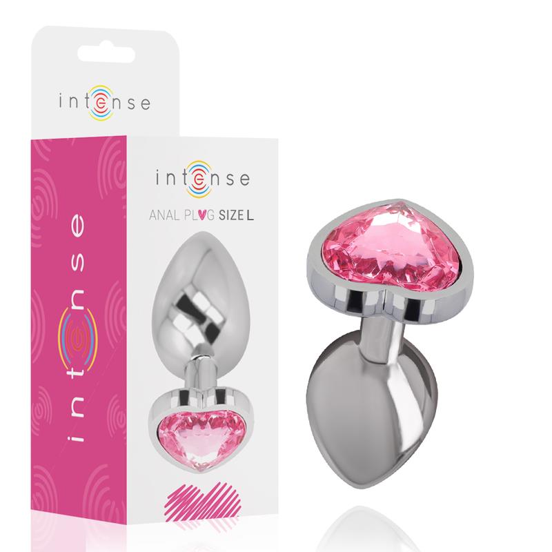 ALUMINUM METAL ANAL PLUG PINK HEART SIZE L