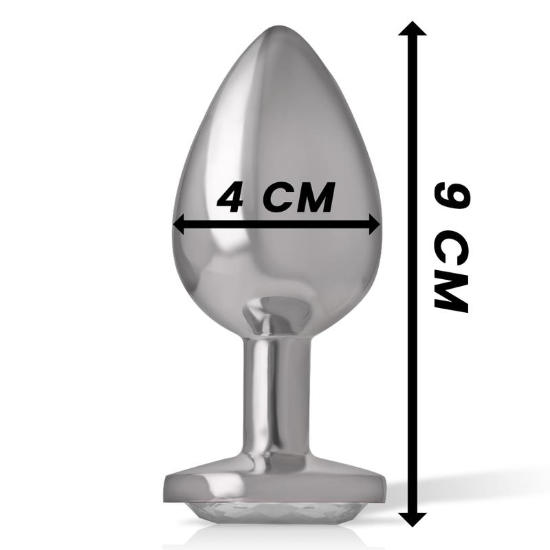 ANAL PLUG METAL ALUMINUM WHITE HEART SIZE L