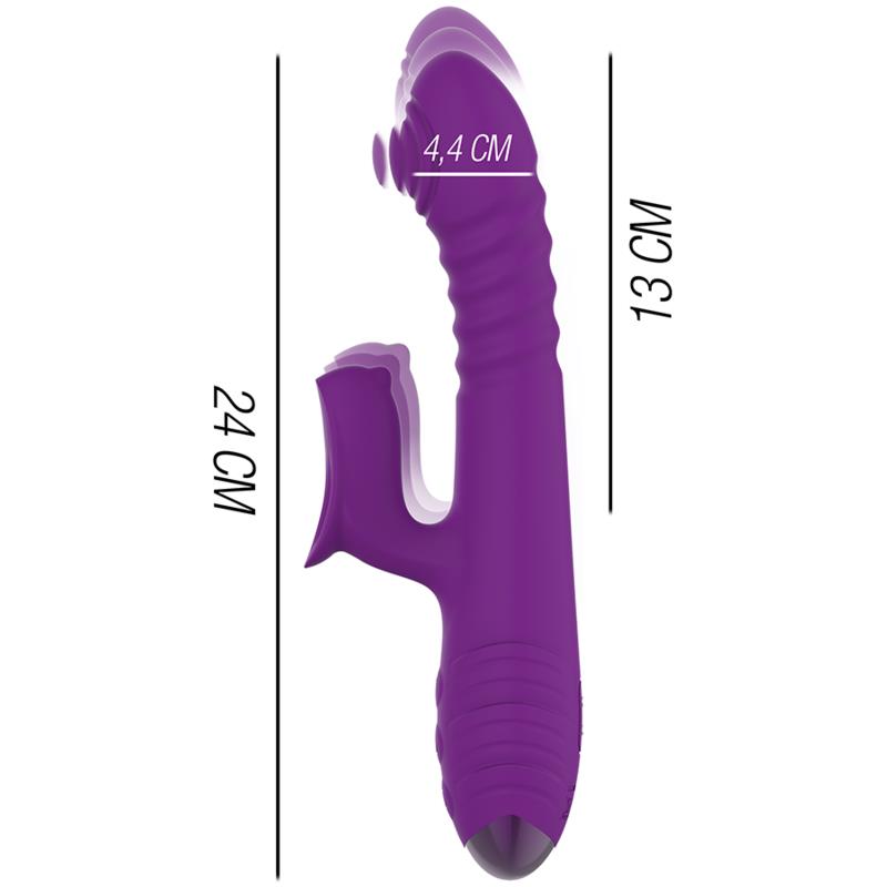 IGGY MULTIFUNKCIONALNI POLNILNI VIBRATOR GORE IN DOL S KLITORALNIM STIMULATORJEM PURPLE