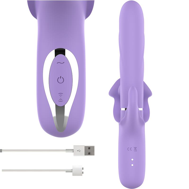 BILLIE MULTIFUNCTIONAL RECHARGEABLE SUCTION VIBRATOR WITH PURPLE PUSH BUTTON