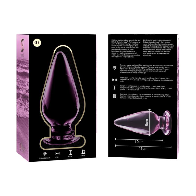 MODEL 4 ANAL PLUG BOROSILICATE GLASS CLEAR 11 CM -O- 5 CM