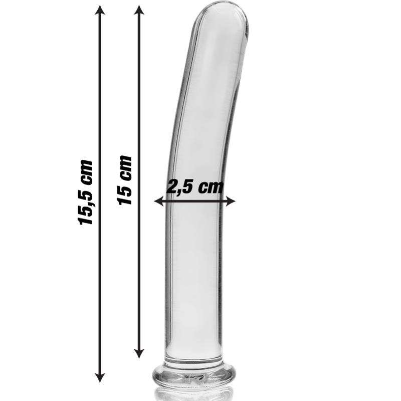 MODEL 9 DILDO BOROSILICATE GLASS CLEAR 15.5 CM -O- 2.5 CM