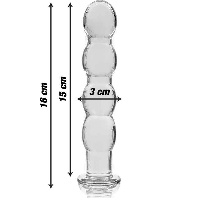 MODEL 10 DILDO BOROSILICATE GLASS CLEAR 16.5 CM -O- 3.5 CM