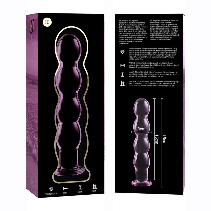 MODEL 10 DILDO BOROSILICATE GLASS CLEAR 16.5 CM -O- 3.5 CM