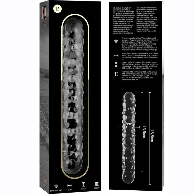 MODEL 15 DILDO OD BOROSILIKATNOG STAKLA PROZIRNO 18.5 CM -O- 3 CM