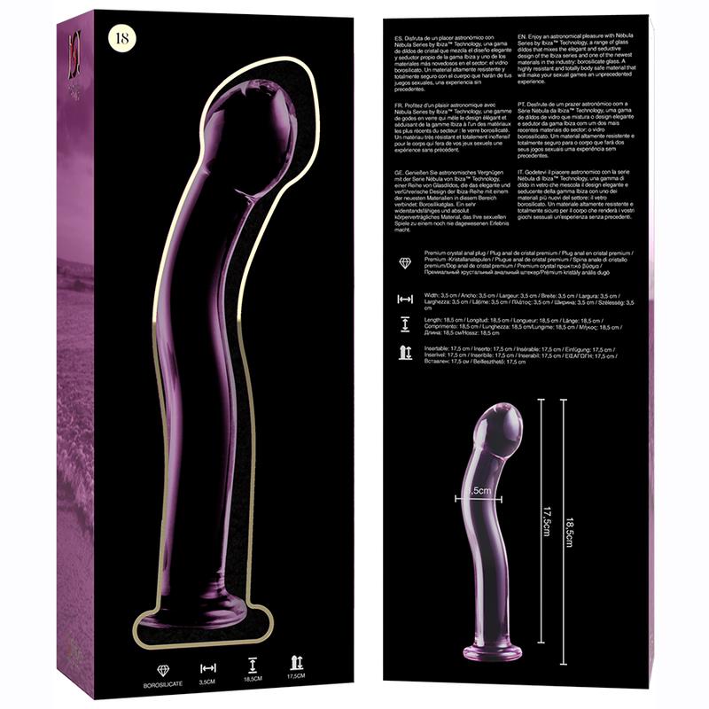 MODEL 18 DILDO BOROSILIKATNO STEKLO JASNO 18.5 CM -O- 3.5 CM