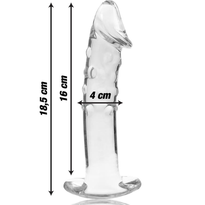 MODEL 19 DILDO BOROSILICATE GLASS CLEAR 18.5 CM -O- 4 CM