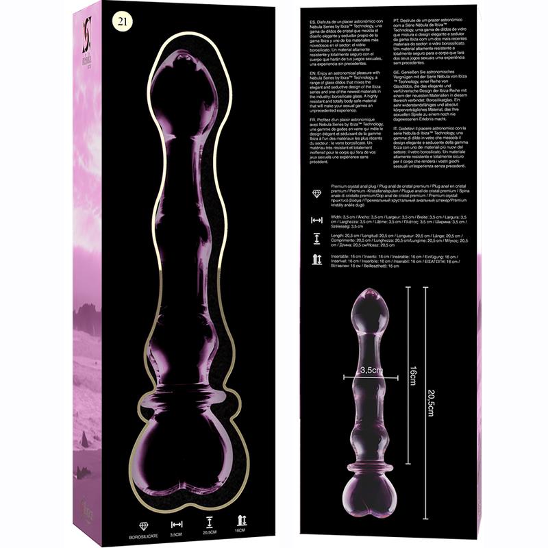 MODEL 21 DILDO OD BOROSILIKATNOG STAKLA PROZIRNO 20.5 CM -O- 3.5 CM