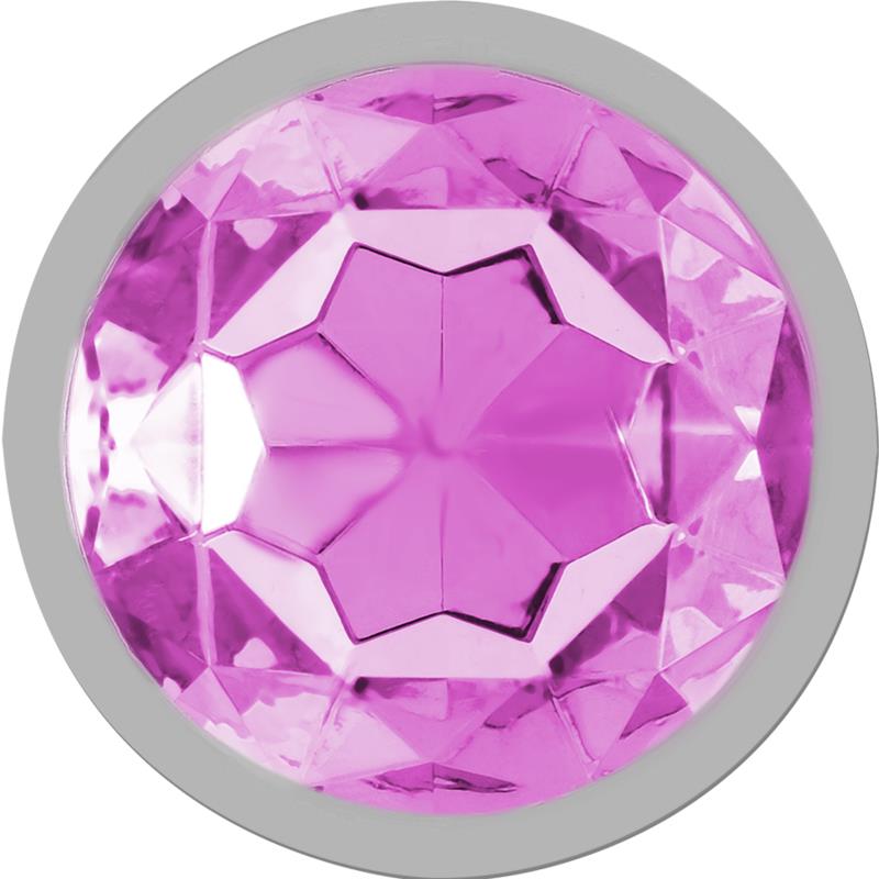 ALUMINUM METAL ANAL PLUG WITH PINK CRYSTAL SIZE L