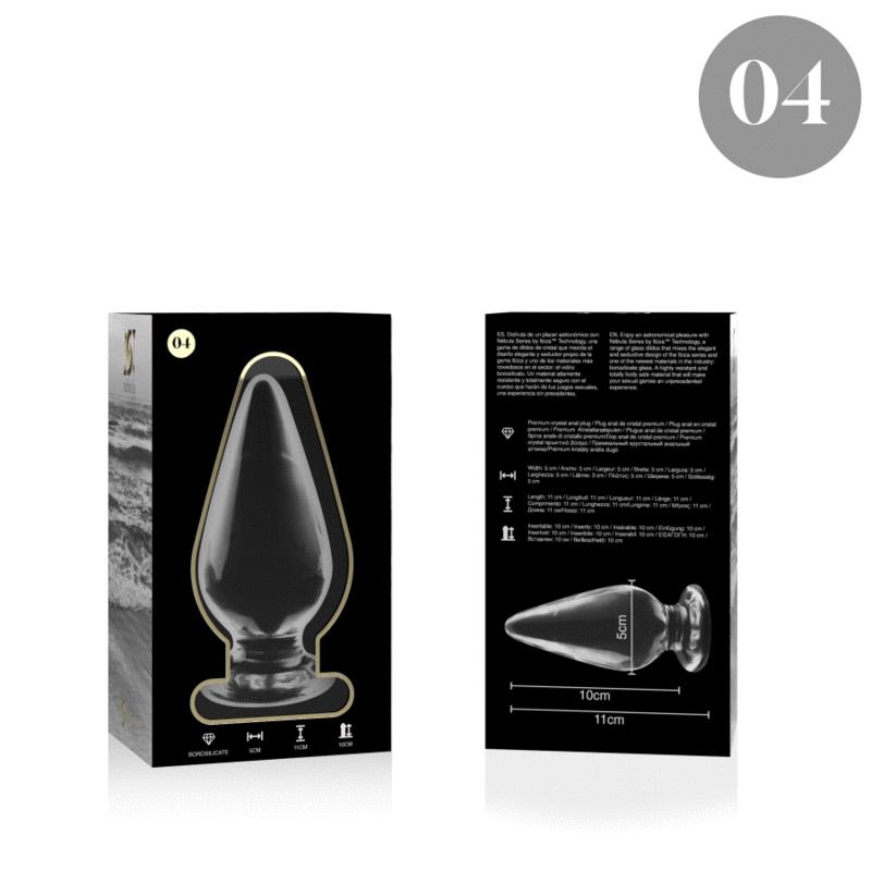 MODEL 4 ANAL PLUG BOROSILICATE GLASS CLEAR 11 CM -O- 5 CM