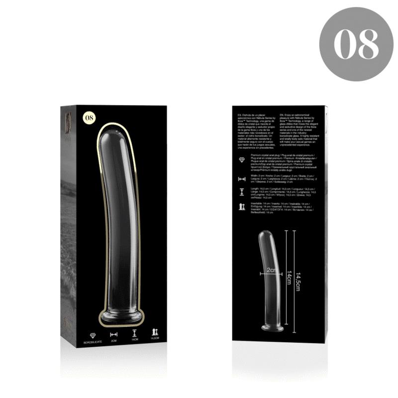 MODEL 8 DILDO BOROSILIKATNO STEKLO JASNO 14.5 CM -O- 2 CM