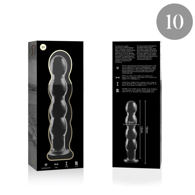 MODEL 10 DILDO BOROSILICATE GLASS CLEAR 16.5 CM -O- 3.5 CM