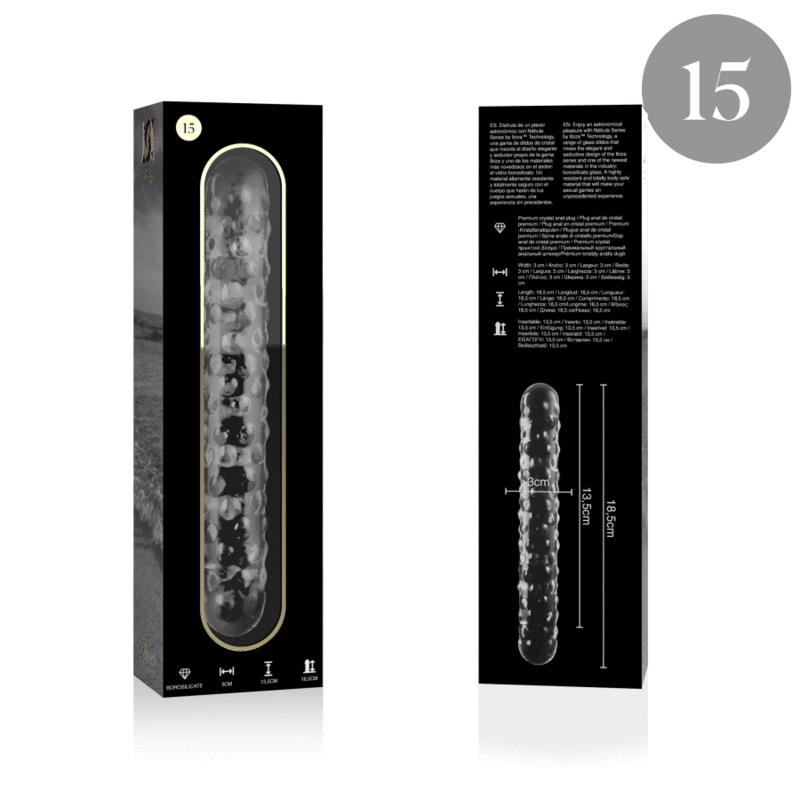 MODEL 15 DILDO OD BOROSILIKATNOG STAKLA PROZIRNO 18.5 CM -O- 3 CM