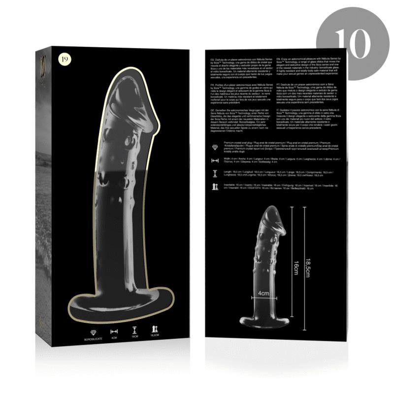MODEL 19 DILDO BOROSILICATE GLASS CLEAR 18.5 CM -O- 4 CM