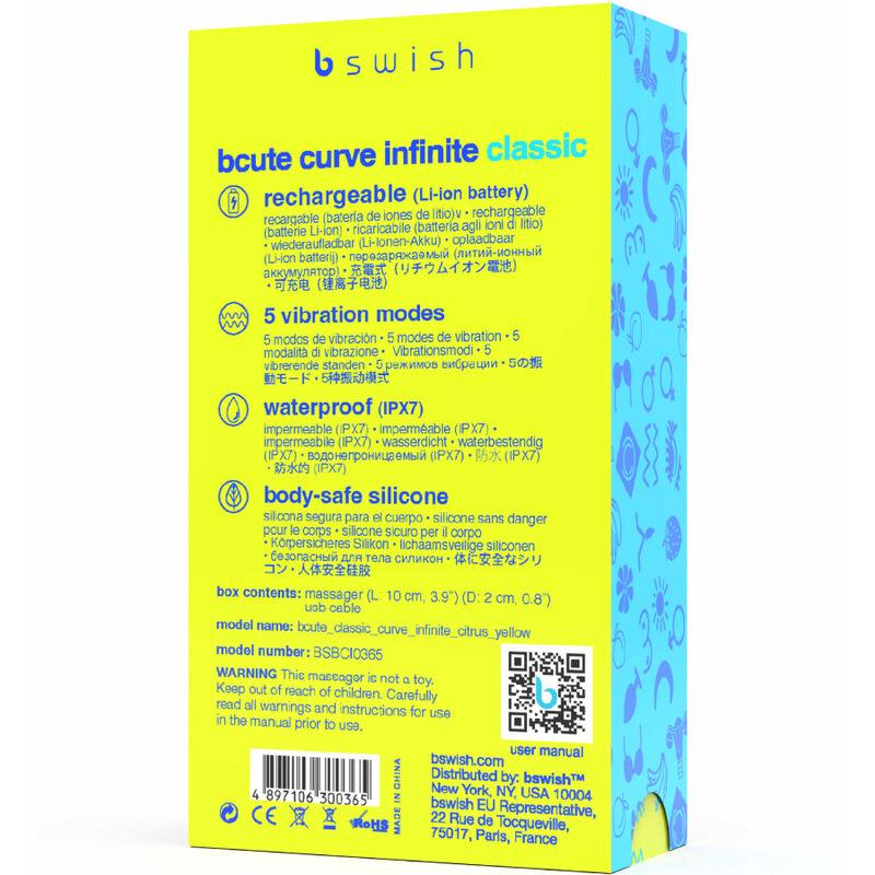 BCUTE CURVE INFINITE KLASIČNI POLNILNI SILIKONSKI VIBRATOR RUMEN