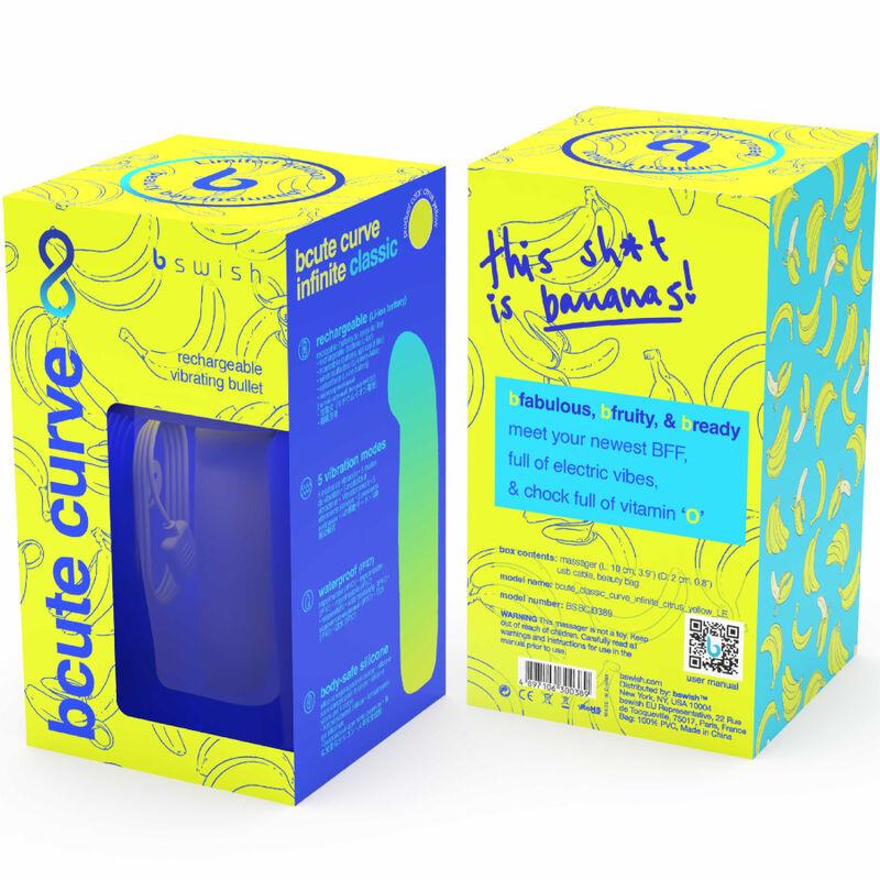 BCUTE CURVE INFINITE CLASSIC LIMITED EDITION RECHARGEABLE SILICONE VIBRATOR YELLOW