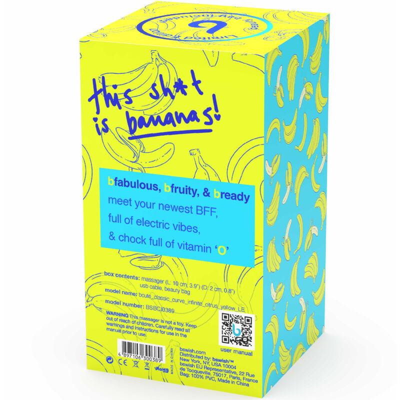 BCUTE CURVE INFINITE CLASSIC LIMITED EDITION RECHARGEABLE SILICONE VIBRATOR YELLOW