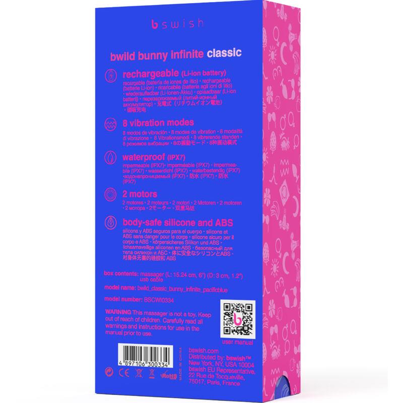 BWILD BUNNY INFINITE CLASSIC RECHARGEABLE VIBRATOR MODRA SILIKON