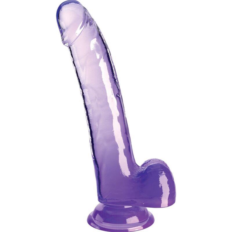 CLEAR DILDO WITH TESTICLES 20.3 CM PURPLE