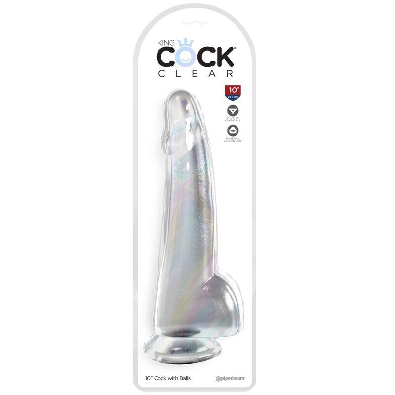 CLEAR DILDO WITH TESTICLES 19 CM TRANSPARENT