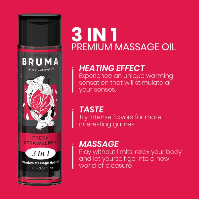 PREMIUM MASSAGE HOT OIL STRAWBERRY 3 IN 1 - 100 ML