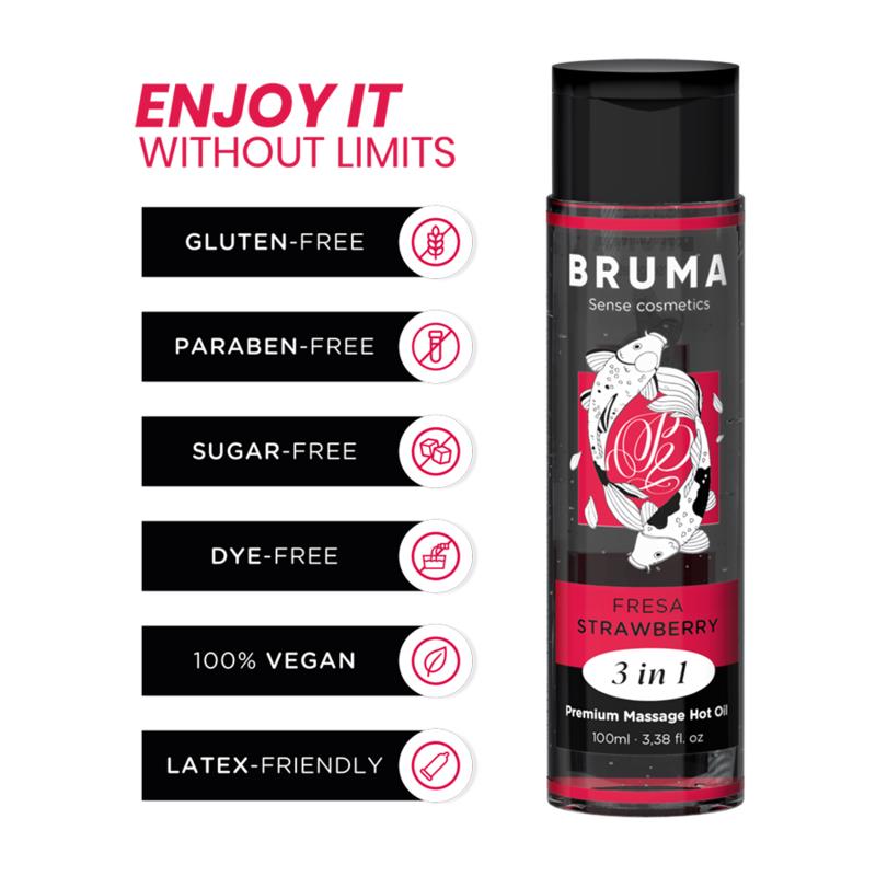 PREMIUM MASSAGE HOT OIL STRAWBERRY 3 IN 1 - 100 ML