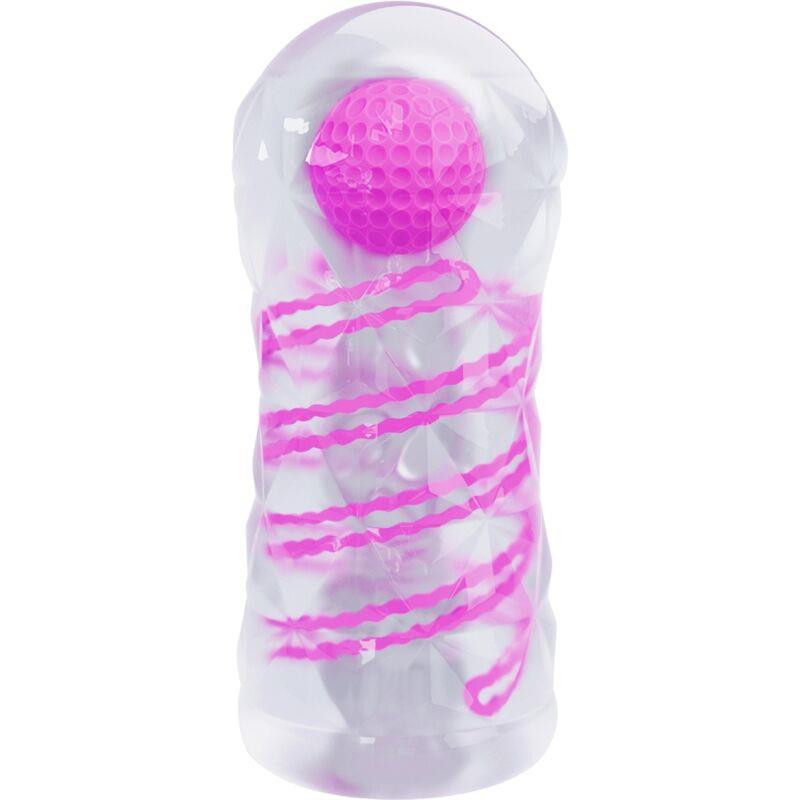 FANTASY MALE MASTURBATOR WITH INTERNAL SPIRAL AND TRANSPARENT BALLS