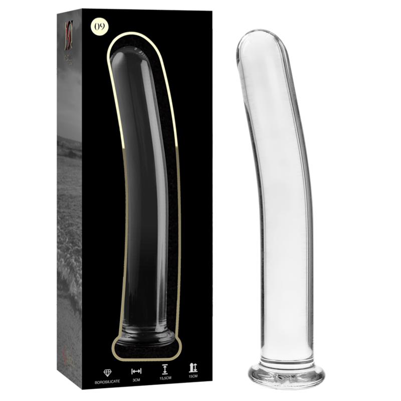 MODEL 9 DILDO BOROSILICATE GLASS CLEAR 15.5 CM -O- 2.5 CM