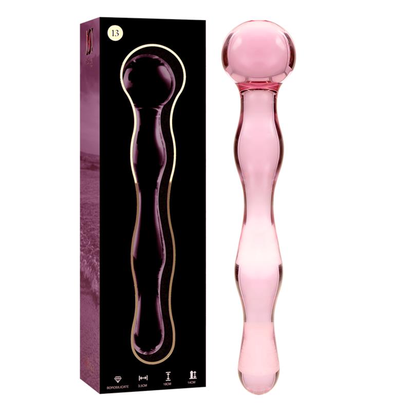 MODEL 13 DILDO BOROSILICATE GLASS CLEAR 18 CM -O- 3.5 CM
