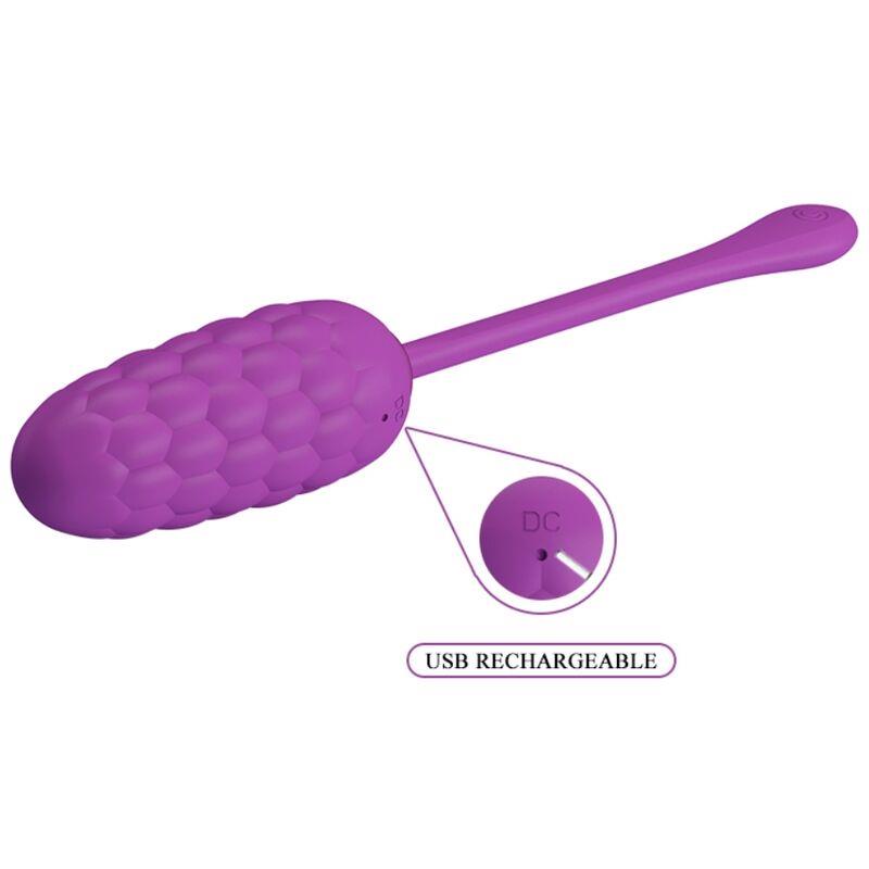 VIBRATING EGG WITH PURPLE RECHARGEABLE MARINE TEXTURE